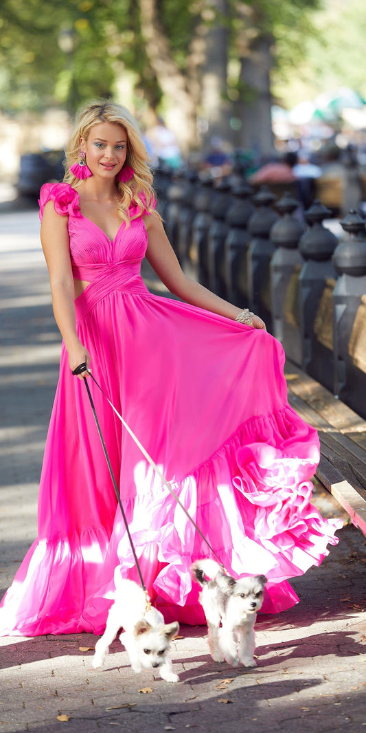 pink gown dress